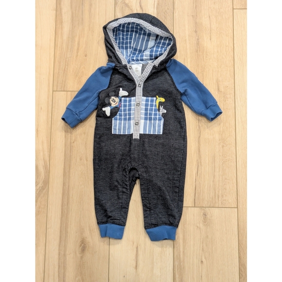 Disney Baby Emroidered Mickey Mouse Romper - Picture 1 of 7